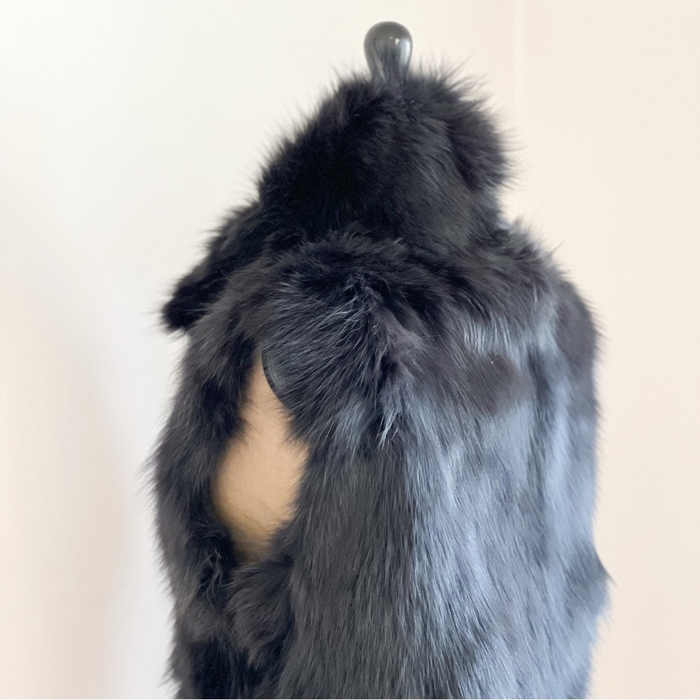 SAM. New York Black Fox Fur Vest Coat Size M/L - Picture 7 of 9